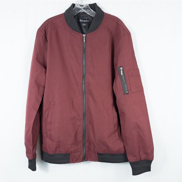 Sandbank Bomber Jacket Mens Medium Softshell Slim Fit Lightweight Brick Red - Picture 1 of 13